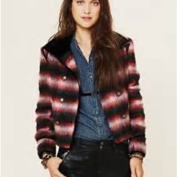 Free People Buffalo Shadow Plaid Wool Moto Military Jacket Small - Picture 1 of 15